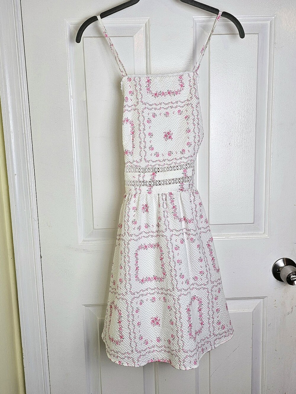 New Altard State Lace Up Open Back Quilt Dress